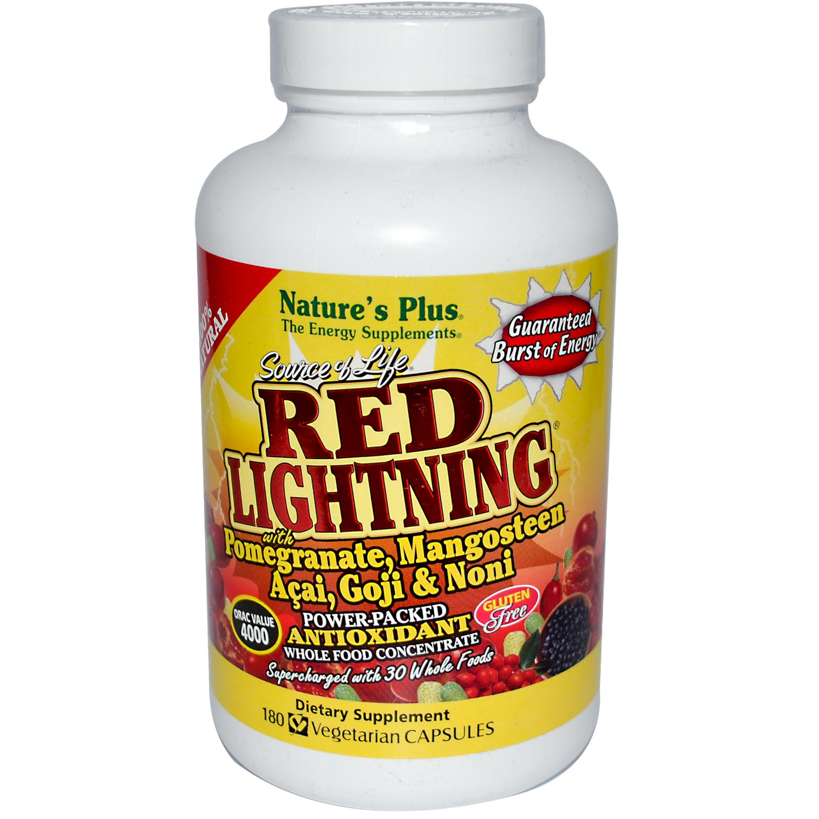 NATURES PLUS RED LIGHTNING CAPS 180S (30579)