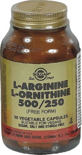 SOLGAR L-ARGININE-L-ORNITHINE 500/250MG VEG.CAPS 50S