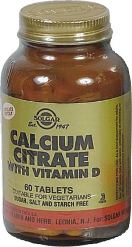 SOLGAR CALCIUM CITRATE 250MG WITH D TABS 60S